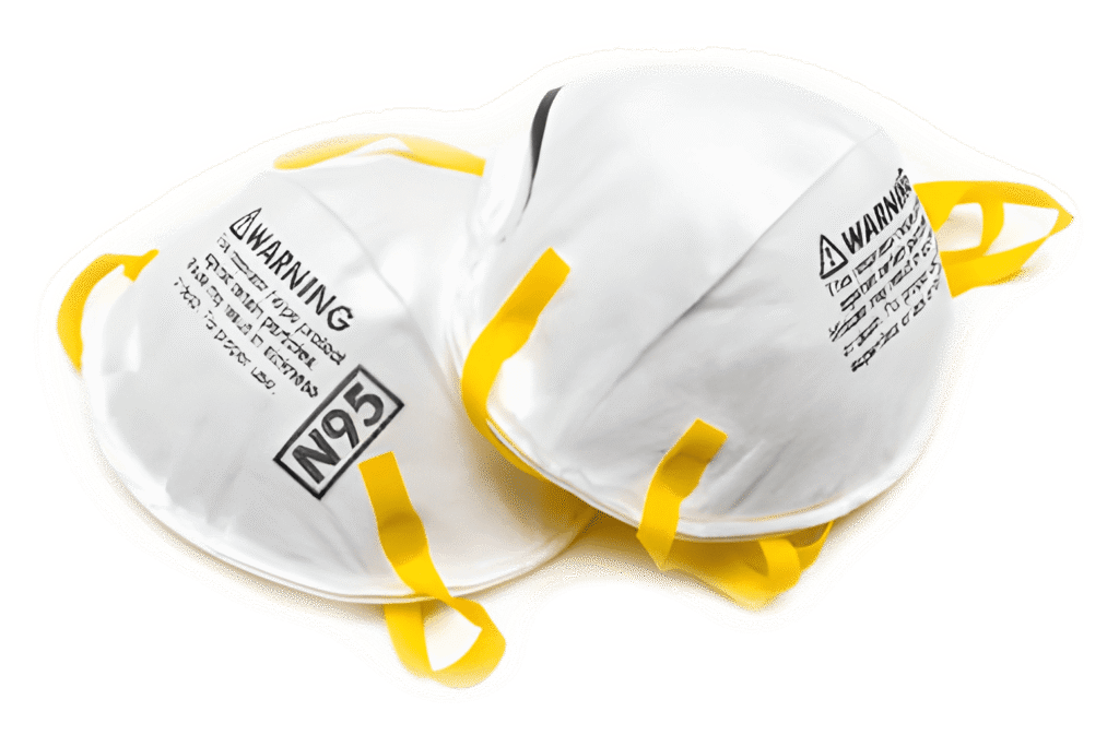 Technician conducting N95 respirator fit-test for asbestos safety